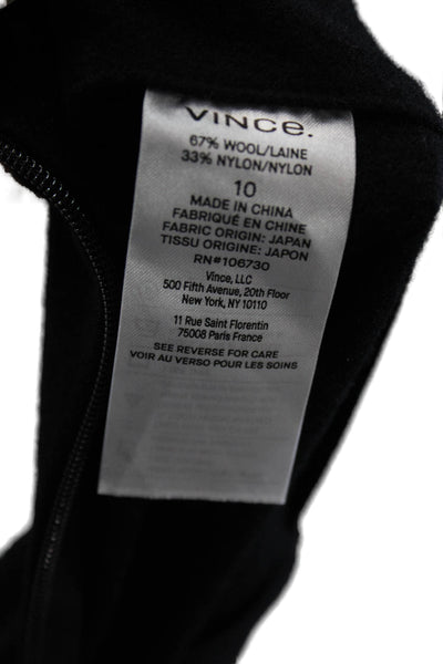 Vince Womens Black Wool Dress Pants Zip Size 10