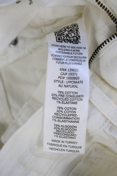 Frame Womens White Wide-Leg Jeans Cotton Blend Button Size 31