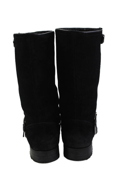 N.D.C. Womens Suede Buckled Block Heel Ankle Boots Black Size EUR 40