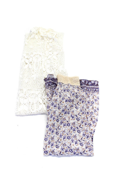 I Love Pop St. Barth Lisa Maree Womens Cotton Maxi Skirt Purple Size S OS Lot 3