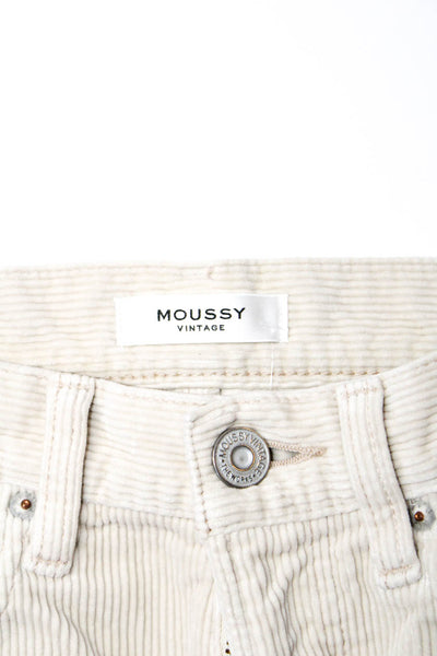 Moussy Womens Cotton Textured Corduroy Skinny Leg Pants Beige Size EUR24