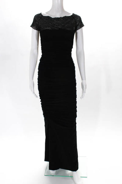 La Petite Robe di Chiara Boni Black Nasira Gown $995 Size IT 42 10299618