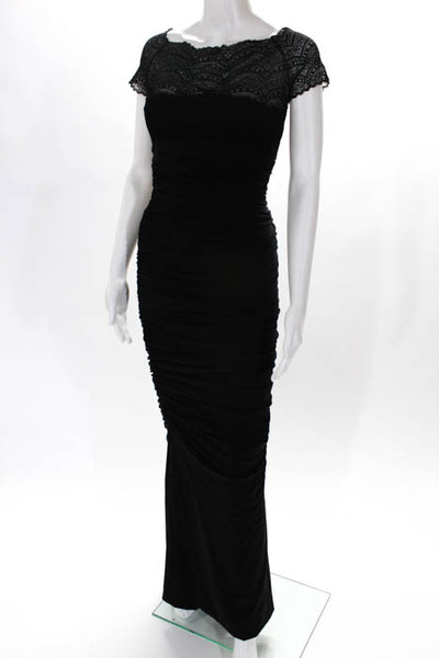 La Petite Robe di Chiara Boni Black Nasira Gown $995 Size IT 42 10299618