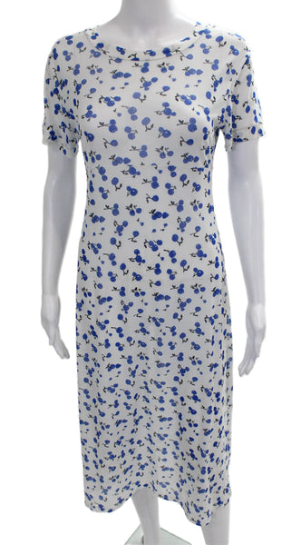 HVN Women White Maxi Dress Polyester Blend Round Neck Short Sleeve Size 2XL
