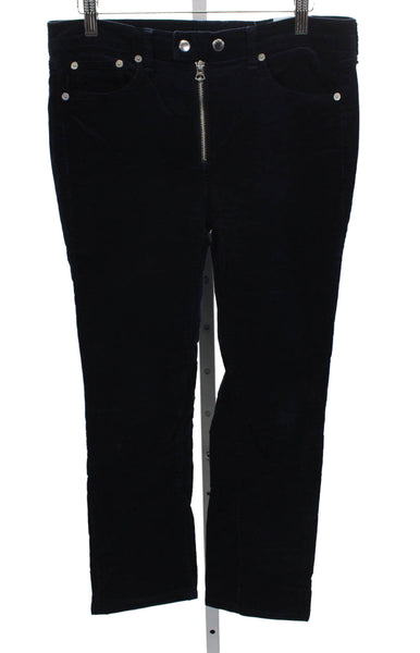 Rag & Bone Womens Ankle Pants Blue Cotton Solid Zip Inseam 26 Size 28