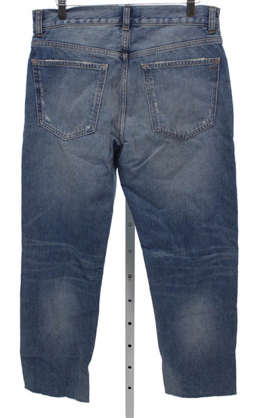 Madewell Womens High Rise Straight Jeans Blue Button 100% Cotton Size 28