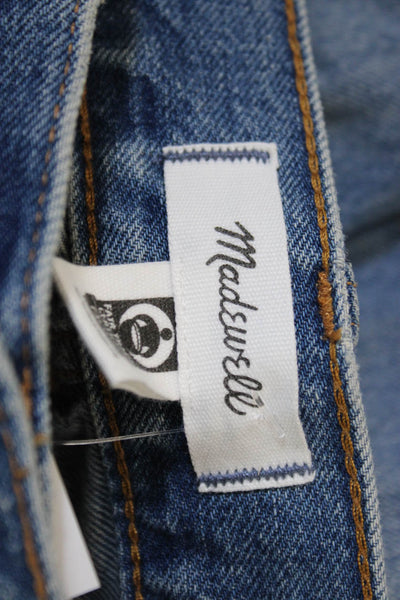 Madewell Womens High Rise Straight Jeans Blue Button 100% Cotton Size 28