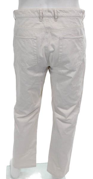 Peter Millar Mens Chino Pants Beige Button Pima Cotton Size 36