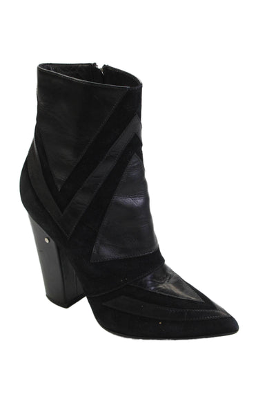 Laurence Dacade Womens Suede Pointed Toe Ankle Boots Black Size 40.5 10.5