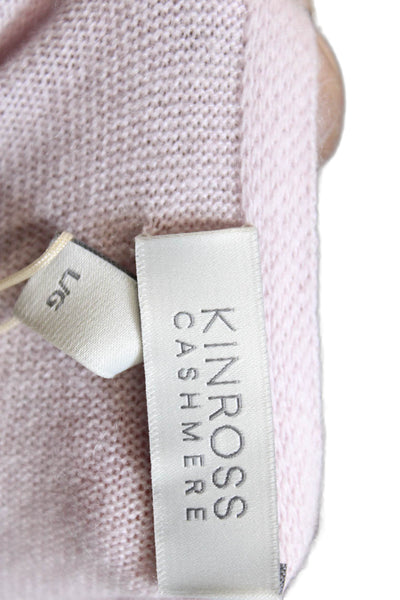 Kinross Cashmere Women Pullover Sweater Boat Neck Pink Long Sleeve Size L