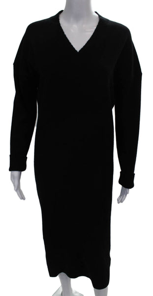Allsaints Womens Sweater Dress Black Cashmere V Neck Long Sleeve Size XS