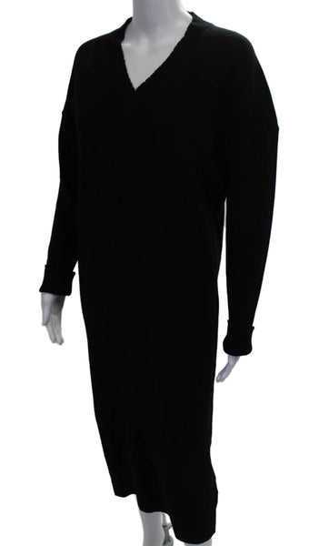 Allsaints Womens Sweater Dress Black Cashmere V Neck Long Sleeve Size XS