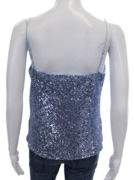 Generation Love Womens Biker Jacket Blue Polyester Collared Sleeveless Size M