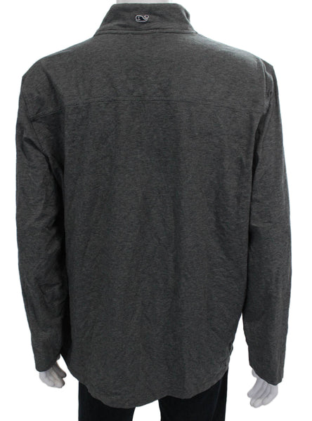 Vineyard Vines Mens 1/2 Zipper Turtleneck Shirt Grey Size Extra Extra Large