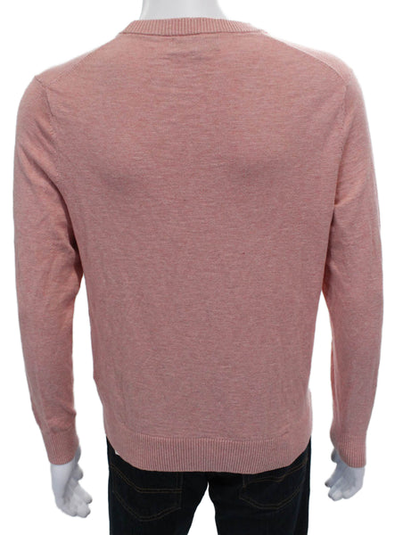 Banana Republic Mens Pullover Cotton Crew Neck Long Sleeve Pink Size M