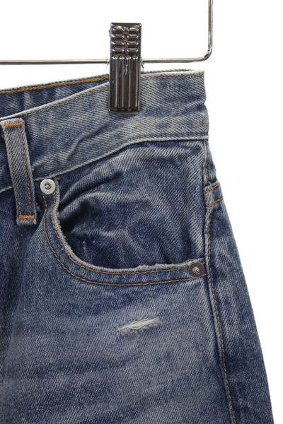 EB Denim Womens Straight Jeans Blue Mid-Rise 32in 100% Cotton Size 24