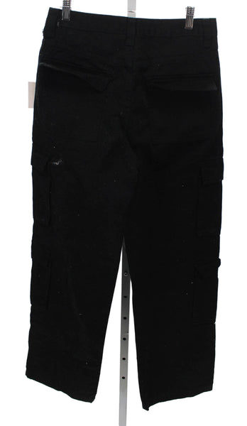 Superdown Womens Cargo Pants Black Cotton Button Size S