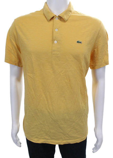 Lacoste Mens Cotton Casual Short Sleeve Polo Shirt Yellow Size 6