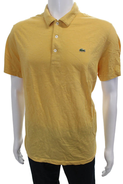 Lacoste Mens Cotton Casual Short Sleeve Polo Shirt Yellow Size 6