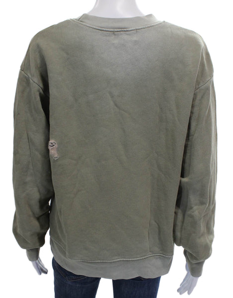 Cotton Citizen Womens Pullover Green Cotton Crew Neck Long Sleeve Size S