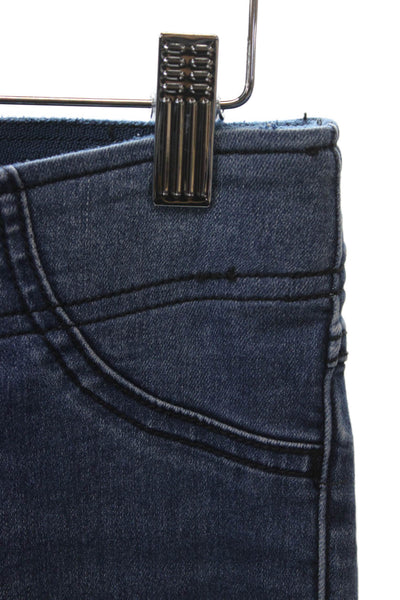 Free People Womens Flared Blue High Rise Cotton Blend Jeans Size 25
