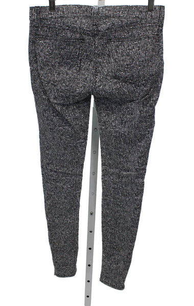 Rag & Bone Women Ankle Pants Black Cotton Geometric Button Inseam 28 Size 24