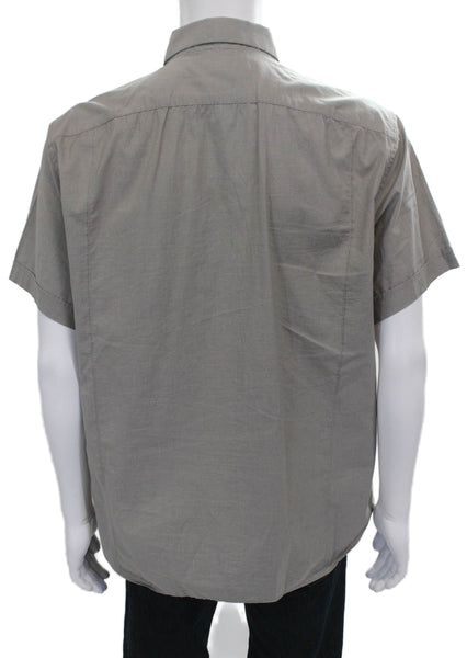 Banana Republic Mens Cotton Short Sleeve Button Down Shirt Gray Size 16