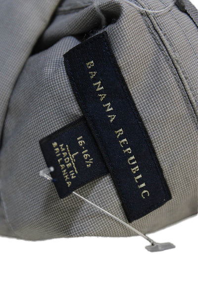 Banana Republic Mens Cotton Short Sleeve Button Down Shirt Gray Size 16
