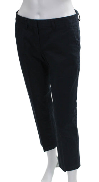 Theory Womens Chino Pants Blue Cotton Button Inseam 25 Size 2