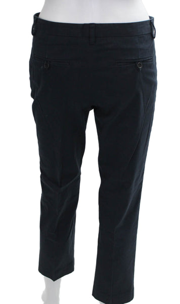 Theory Womens Chino Pants Blue Cotton Button Inseam 25 Size 2