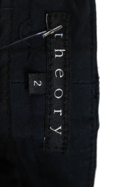 Theory Womens Chino Pants Blue Cotton Button Inseam 25 Size 2