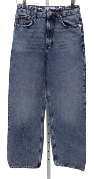 Zara Womens Wide Leg High Rise Blue Jeans Cotton Size 0