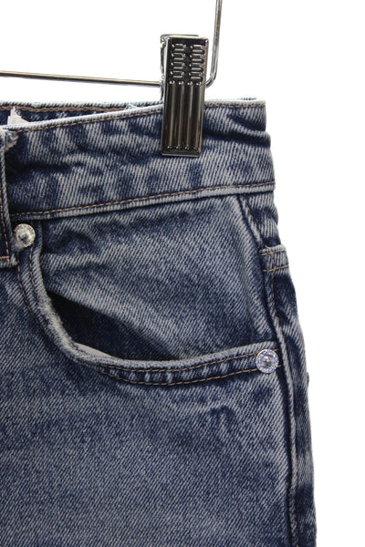 Zara Womens Wide Leg High Rise Blue Jeans Cotton Size 0