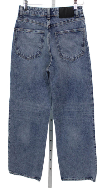 Zara Womens Wide Leg High Rise Blue Jeans Cotton Size 0