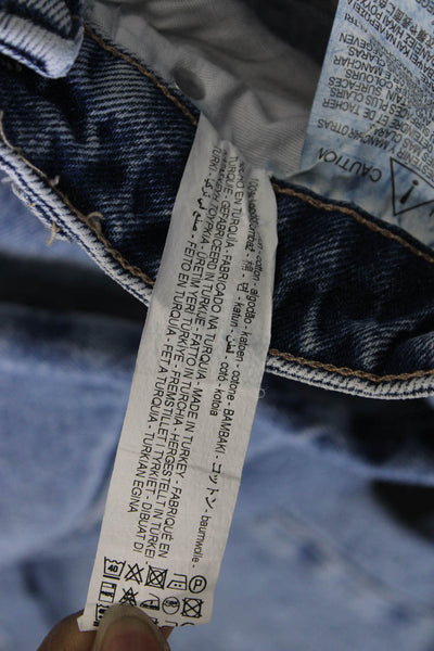 Zara Womens Wide Leg High Rise Blue Jeans Cotton Size 0