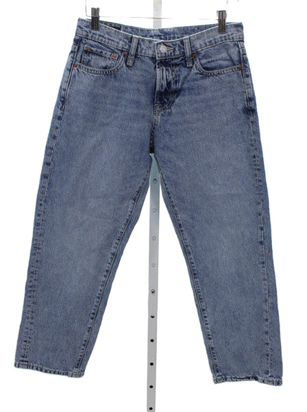 Zara Womens Mom Jeans Blue High Rise 100% Cotton Size 4