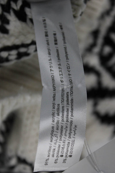 Zara Womens Black Fair Isle Pullover Crew Neck Long Sleeve Sweater Size M