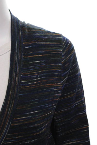 L'Agence Women Striped V Neck Cardigan Viscose Petites Size S