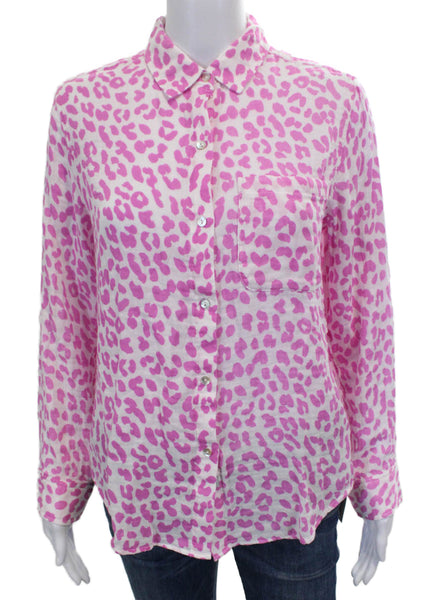 Rails Womens Animal Print Collared Button-Up Top Cotton Long Sleeve Size XS