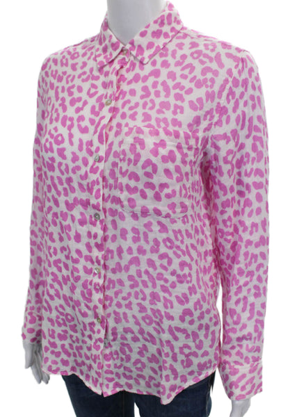 Rails Womens Animal Print Collared Button-Up Top Cotton Long Sleeve Size XS
