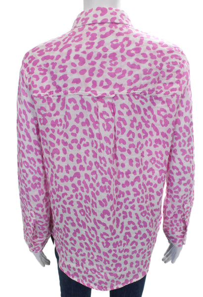 Rails Womens Animal Print Collared Button-Up Top Cotton Long Sleeve Size XS