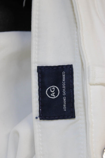 AG Adriano Goldschmied Womens Skinny Jeans White Button Cotton Size 27