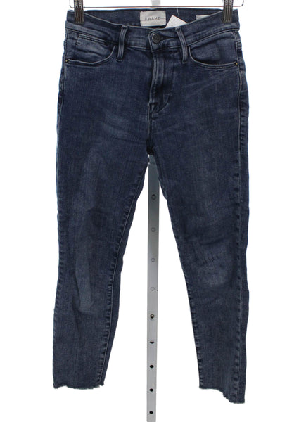 Frame Womens Skinny High Rise Blue Denim Jeans Size 24