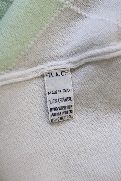 Malo Mens Beige Cashmere Argyle Pullover Crew Neck Long Sleeve Size M