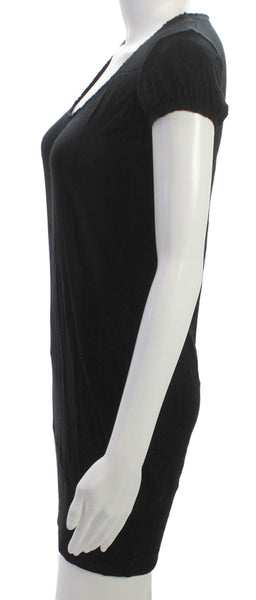 Vince Womens T-Shirt Dress Black Scoop Neck Short Sleeve Rayon Size XS