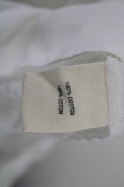 Elizabeth and James Women Tunic Henley Button Cotton 3/4 Sleeve White Size S