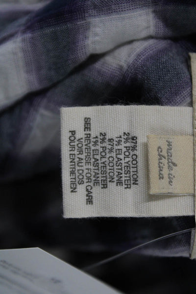 Elizabeth & James Womens Plaid Cotton Collared Button-Up Long Sleeve Size S