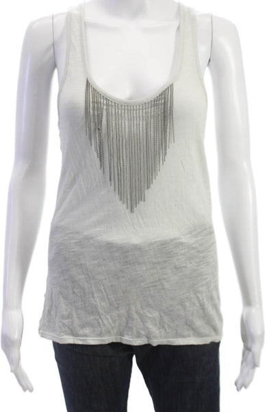 Club Monaco Women Basic Sleeveless Scoop Neck Pima Cotton Tank Gray Size S