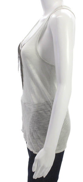 Club Monaco Women Basic Sleeveless Scoop Neck Pima Cotton Tank Gray Size S