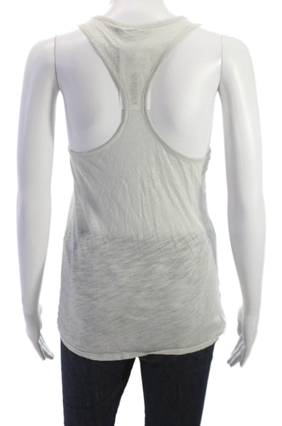 Club Monaco Women Basic Sleeveless Scoop Neck Pima Cotton Tank Gray Size S